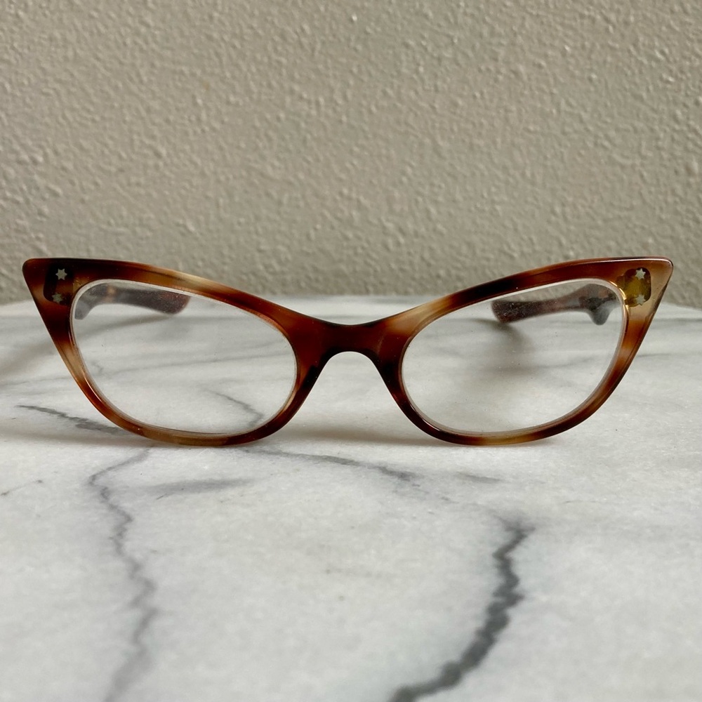 Vintage TWEC France Cat Eyeglasses Frames Qualite Tortoise
